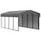 Arrow Storage Products Galvanized Steel Carport, W/ 1-Sided Enclosure, Compact Car Metal Carport Kit, 10'x20'x7', Charcoal CPHC102007ECL1 - alternate 1
